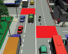 この問題の道路状況・交通標識の図