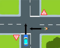 この問題の道路状況・交通標識の図