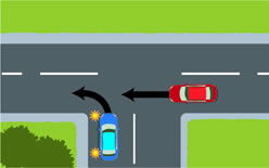 この問題の道路状況・交通標識の図